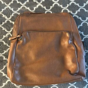 Faux leather backpack.